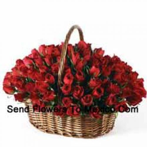 Dreamy 100 Red Roses Basket