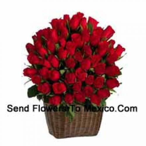 75 Red Rose Basket