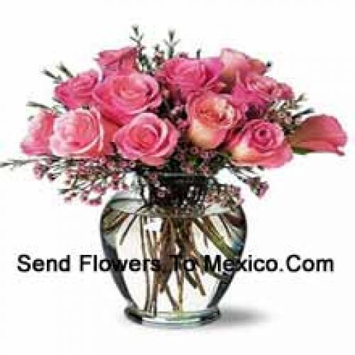 Alluring 12 Pink Roses